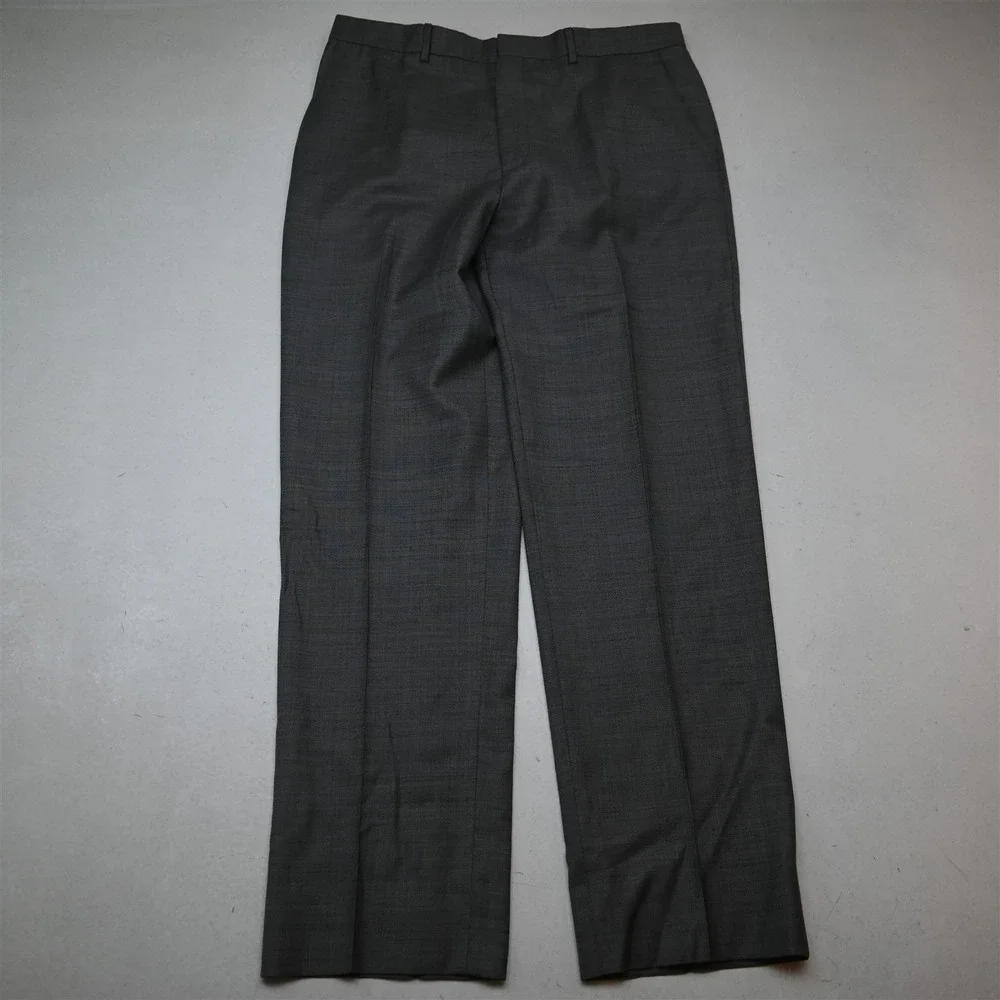 Jos A Bank 41L 34x32 Gray Sharkskin 100% Wool Traveler Mens Jacket Pants Suit